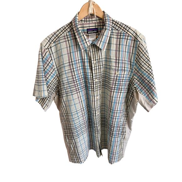 Patagonia Other - Patagonia Men's XL Plaid Short Sleeve Button Up Shirt Organic Cotton Blend